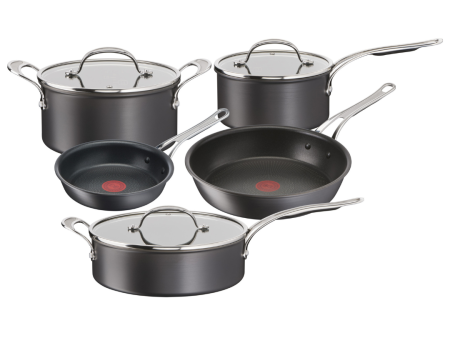 Jamie Oliver by Tefal Cooks Classic Non-Stick Induction Hard Anodised 5pc Cookware Set Sale