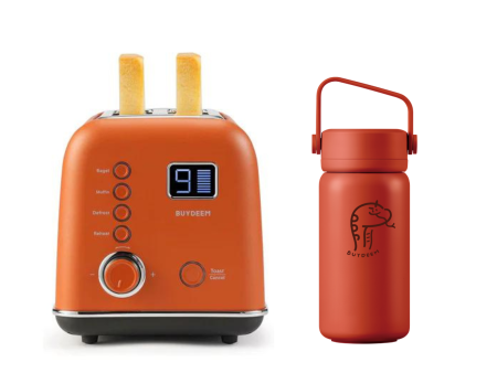 Automatic Digital 2-slice Toaster & Tea Infuser Thermos Bottle - Bundle Offer Discount