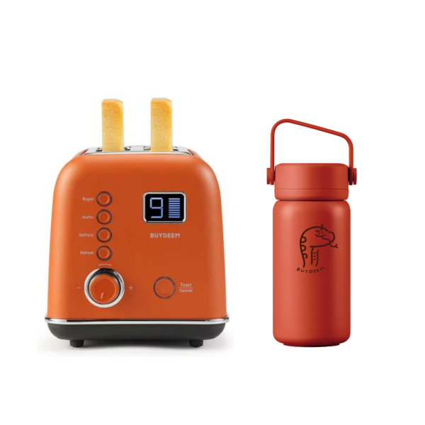 Automatic Digital 2-slice Toaster & Tea Infuser Thermos Bottle - Bundle Offer Discount