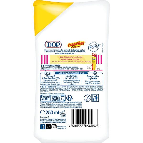 Dop Douceurs d Enfance Gel de ducha en crema con aroma a caramelo Carambar Discount