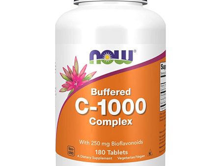 Now Foods, Buffered C-1000 Complex, 1.000mg, con Flavonoides, 180 Comprimidos veganos, Probados en Laboratorio, Sin Gluten, Sin Soja, No GMO Embalaje Deteriorado Online Hot Sale