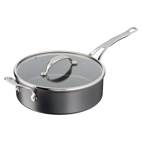 Jamie Oliver by Tefal Cooks Classic Non-Stick Induction Hard Anodised Sautepan + Lid 26cm Cheap