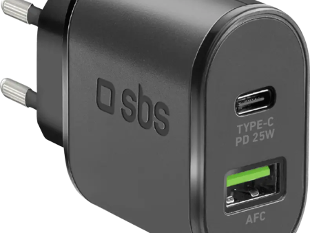 SBS Ladegerät Power Delivery Charger 25W, 1xUSB-C 1x USB AFC Online Hot Sale