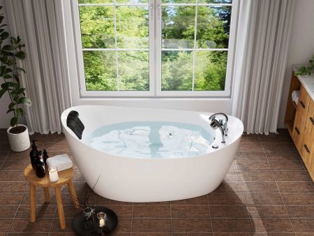 67  Freestanding Hydro Massage Whirlpool Bathtub with Reversible Drain Sale