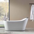 67  Freestanding Whirlpool Tub with Faucet and Reversible Drain Hot on Sale