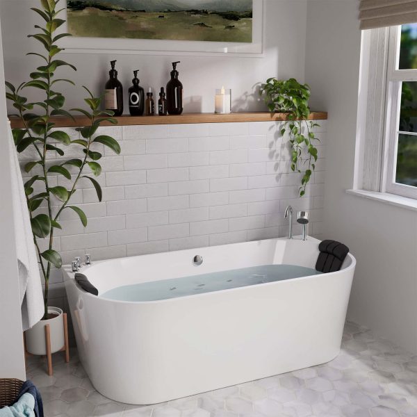 59  Freestanding Hydro Massage Whirlpool Bathtub with Center Drain Sale