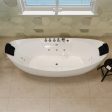 67  Freestanding Boat-shaped Whirlpool Bathtub with Center Drain Hot on Sale