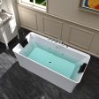 67  Freestanding Whirlpool Bathtub with Faucet and Center Drain For Sale