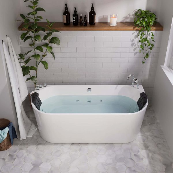 59  Freestanding Hydro Massage Whirlpool Bathtub with Center Drain Sale