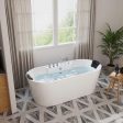 67  Freestanding Oval Whirlpool Bathtub with Center Drain Sale