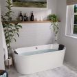 71  Freestanding Hydro Massage Whirlpool Bathtub with Center Drain Supply