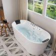 67  Freestanding Oval Whirlpool Bathtub with Center Drain Sale