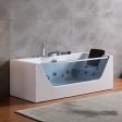 67  Alcove LED Whirlpool Bathtub with Center Drain Supply