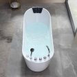 67  Freestanding Whirlpool Tub with Faucet and Reversible Drain Hot on Sale