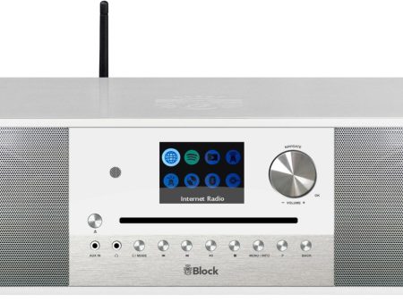 Block SR-100 CD Radio-System weiß For Sale