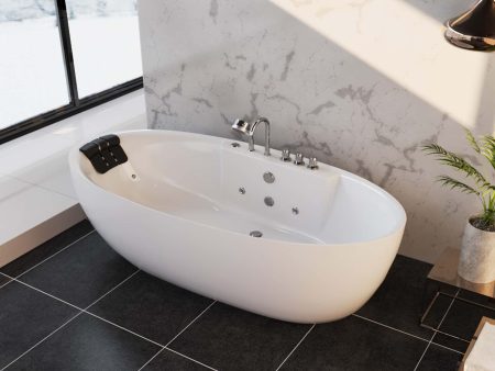 71  Acrylic Freestanding Whirlpool Bathtub with Center Drain Online