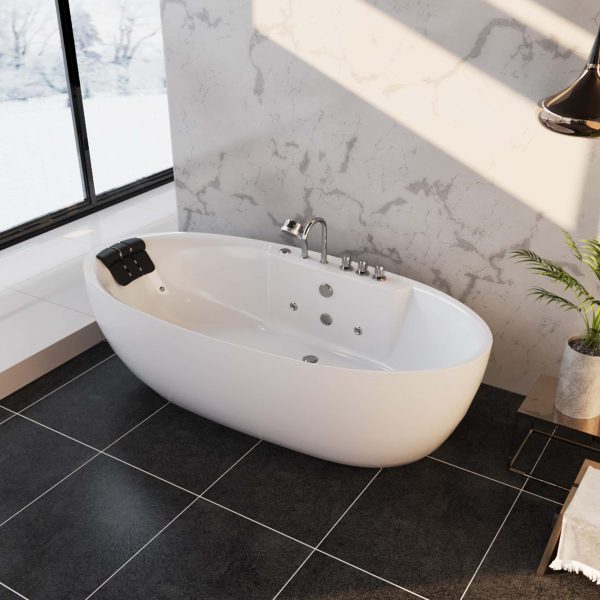 71  Acrylic Freestanding Whirlpool Bathtub with Center Drain Online