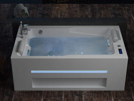 71 in. Alcove Massage Inline Heater 2-Person LED Tub With Left Drain For Cheap