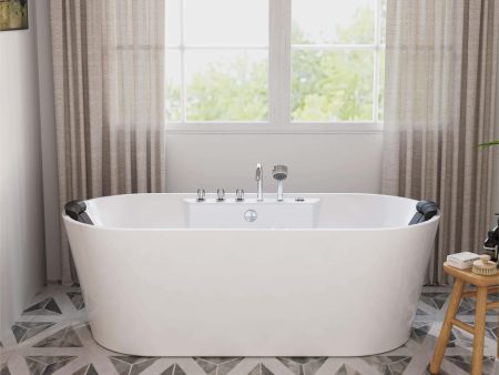 67  Freestanding Oval Whirlpool Bathtub with Center Drain Sale