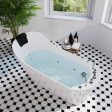 67  Freestanding Whirlpool Tub with Faucet and Reversible Drain Hot on Sale