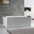 67  Freestanding Whirlpool Bathtub with Faucet and Center Drain For Sale