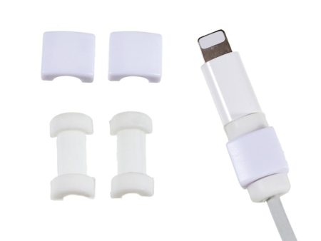 100 Set Charger Cable Protectors for iPhone Wire Cord ABS+Silicone Cable Saver Data Charger Line Sleeve Supply